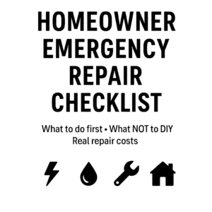 Homeowner Emergency Repair Checklist